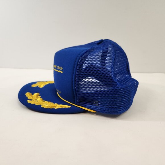 Carters Marine Center Bayliner Trucker Hat California Blue Yellow 1980s Vtg - Picture 4 of 9